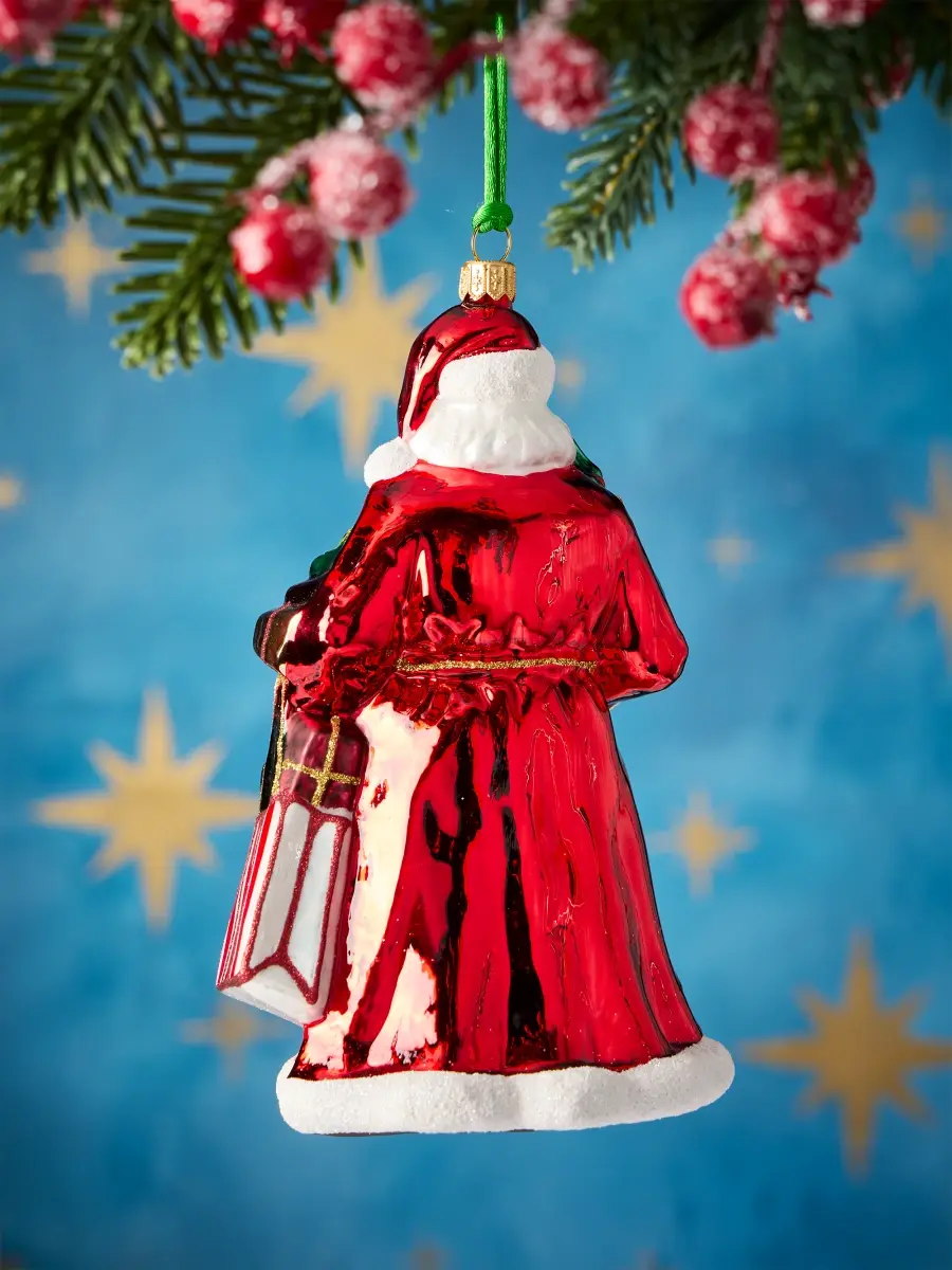 Glassware Art Studio Santa With Shopping Bags & Tree Glass Ornament | Thumbnail 2 Glassware Art Studio Santa With Shopping Bags & Tree Glass Ornament | Thumbnail 2