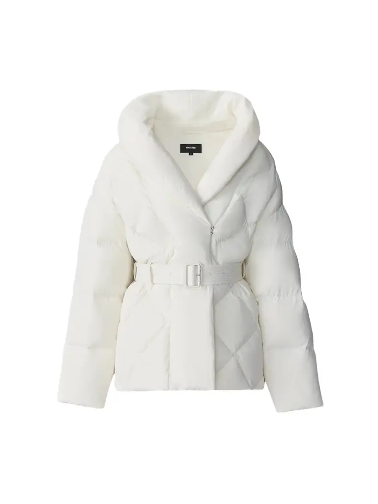 Women's Olive Down Belted Jacket Women's Olive Down Belted Jacket