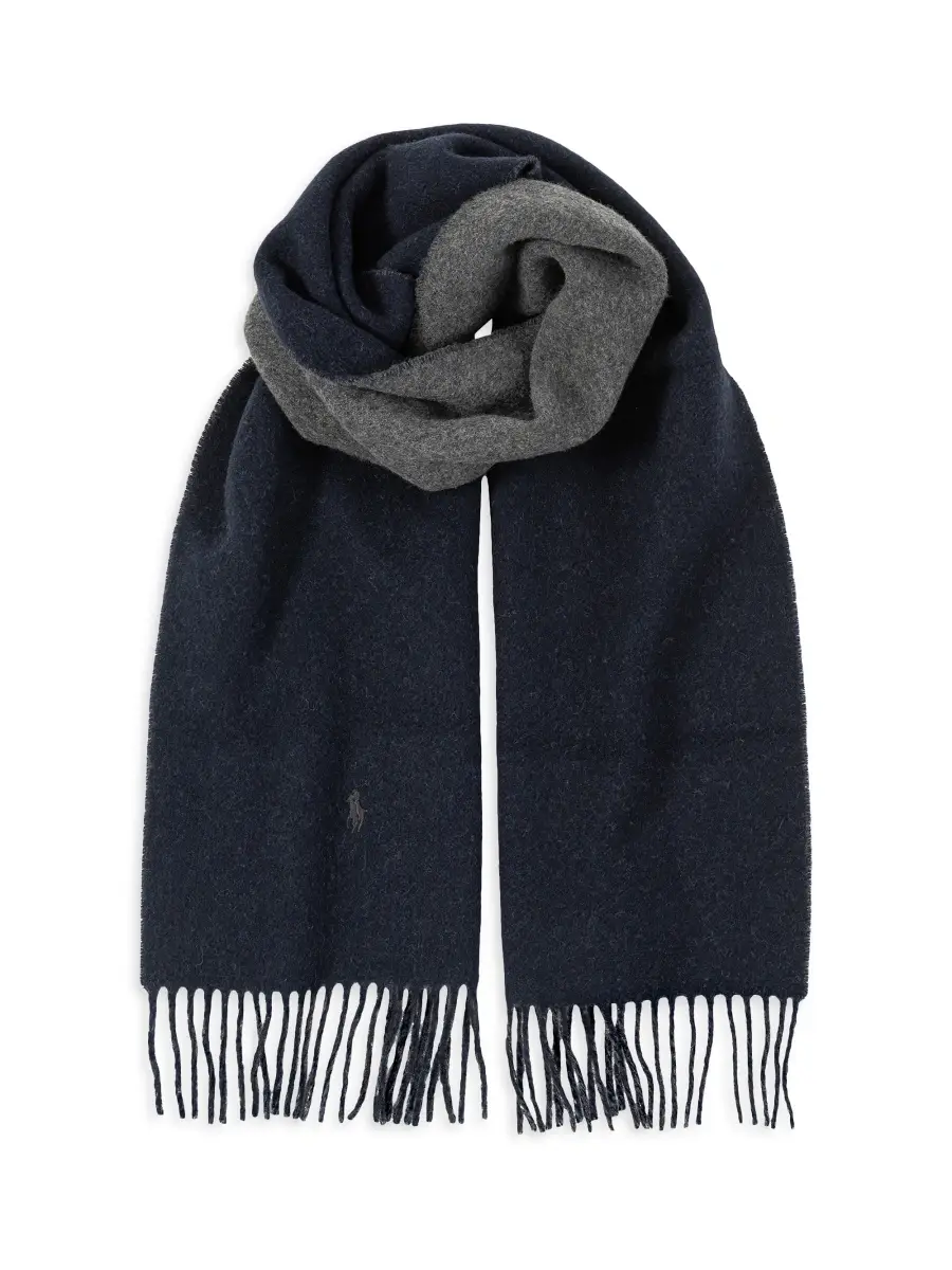 Polo Ralph Lauren Men's Wool-Cashmere Double Sided Scarf | Thumbnail 2 Polo Ralph Lauren Men's Wool-Cashmere Double Sided Scarf | Thumbnail 2