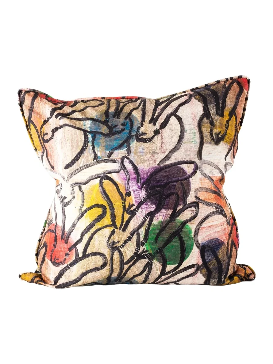 Hunt Slonem Bunnies & Orbs Cotton Pillow