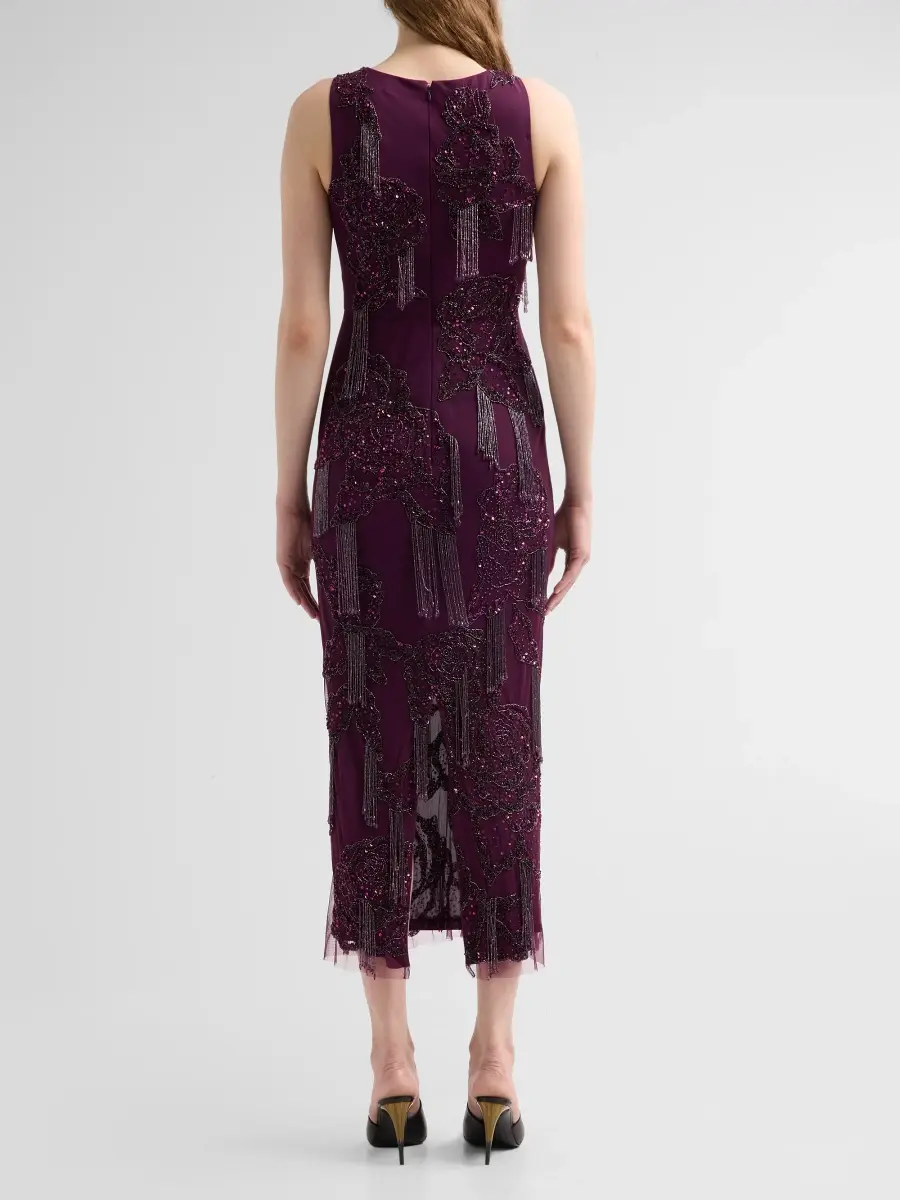 THEIA Women's Iliana Beaded Fringed Maxi Dress | Thumbnail 3 THEIA Women's Iliana Beaded Fringed Maxi Dress | Thumbnail 3