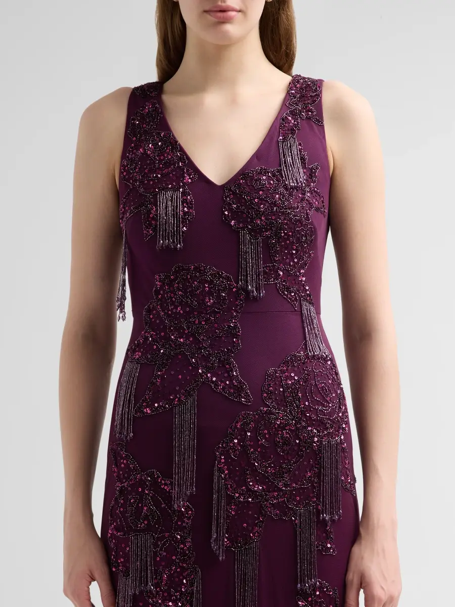 THEIA Women's Iliana Beaded Fringed Maxi Dress | Thumbnail 5 THEIA Women's Iliana Beaded Fringed Maxi Dress | Thumbnail 5