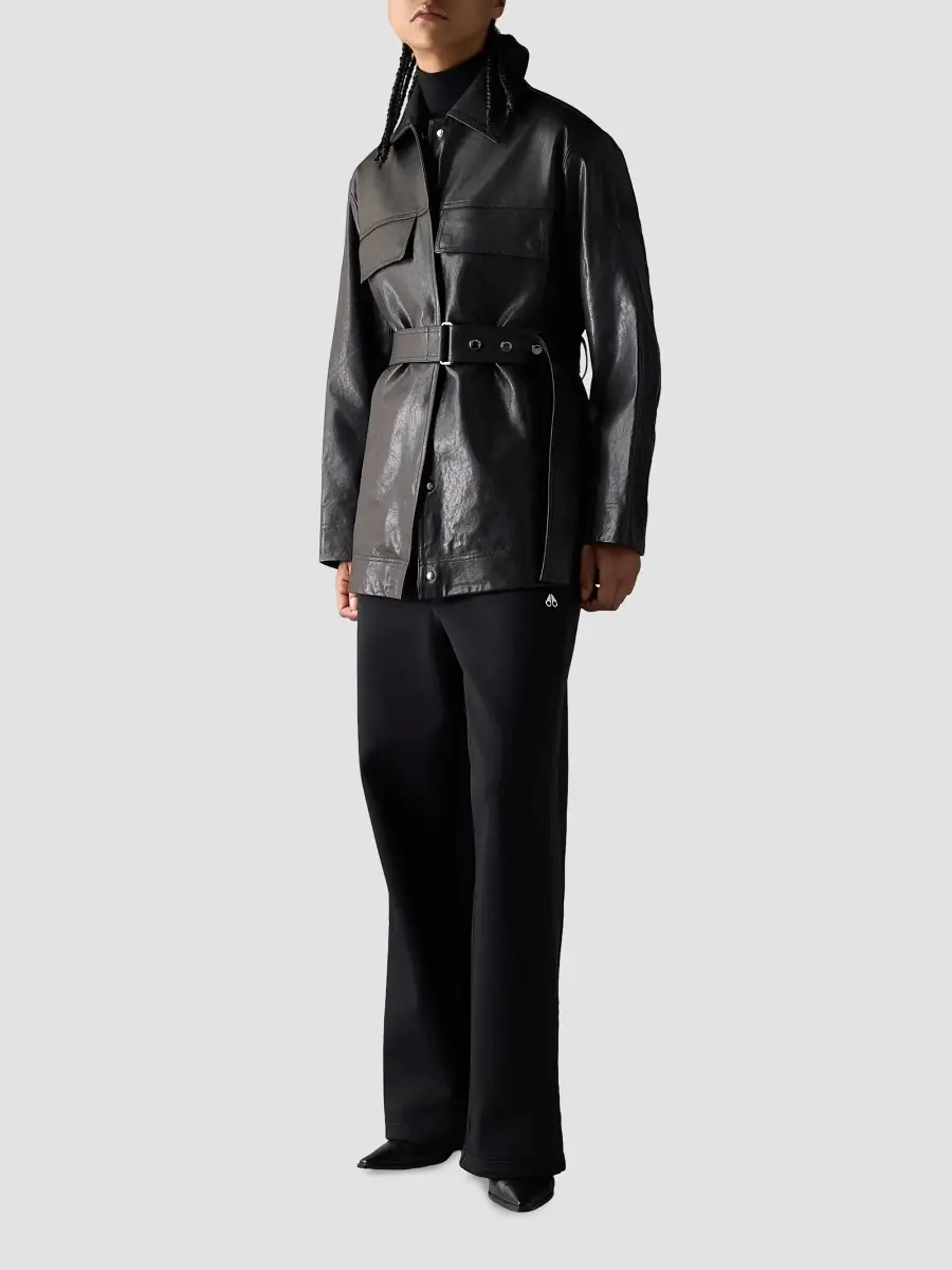 Moose Knuckles Women's Blvd Leather Field Jacket | Thumbnail 2