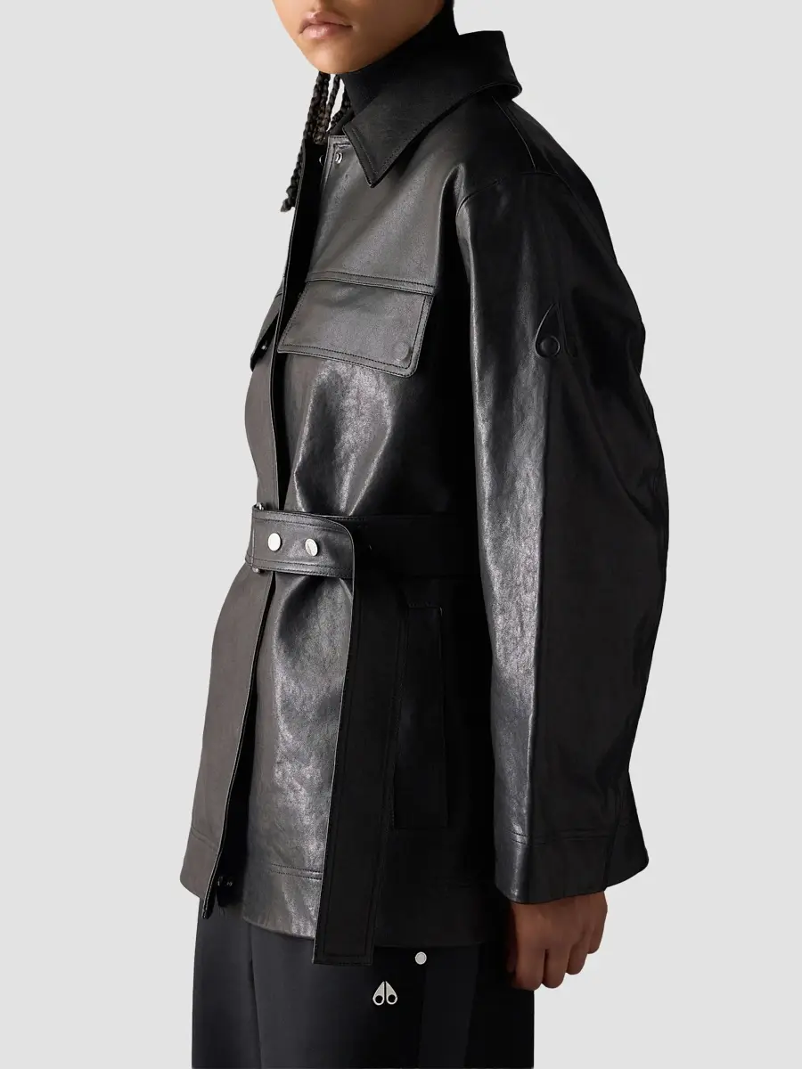 Moose Knuckles Women's Blvd Leather Field Jacket | Thumbnail 4