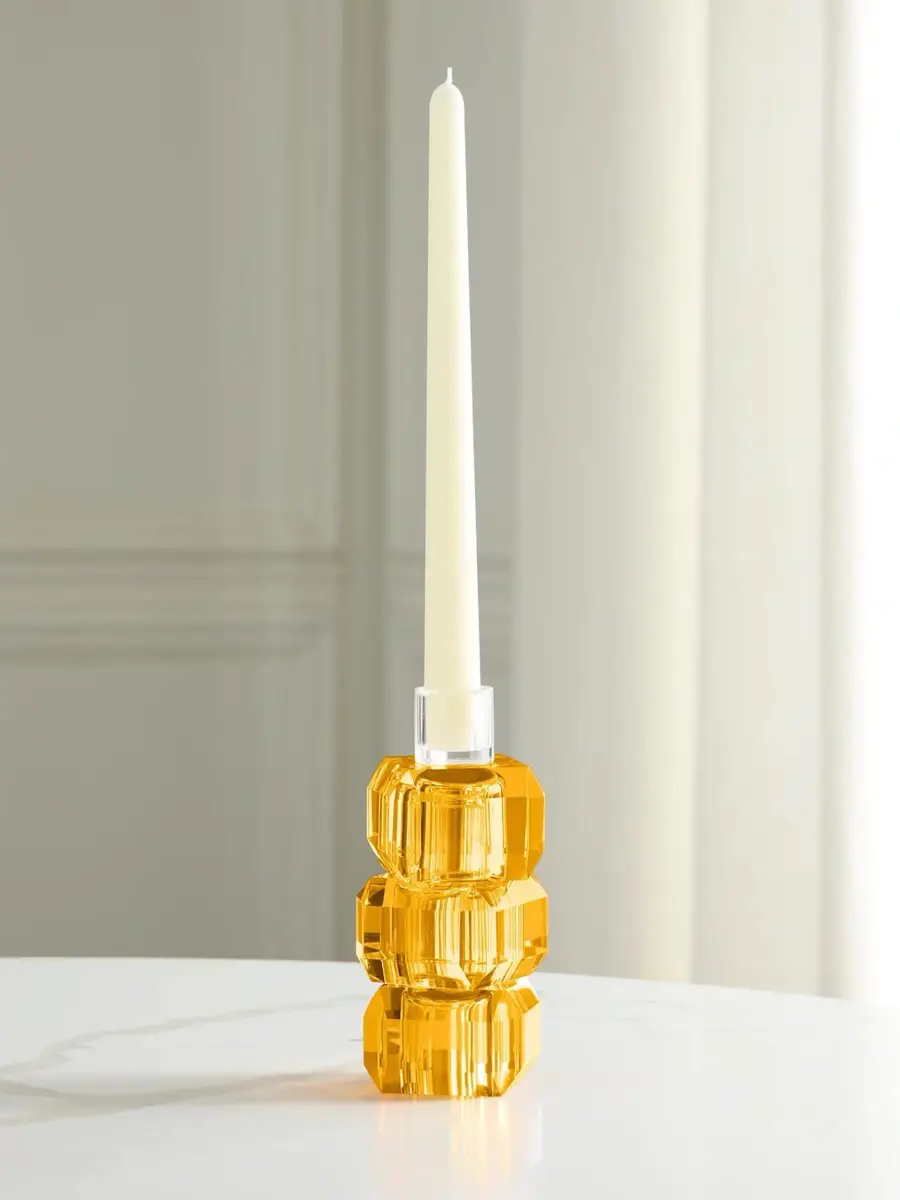 Tizo Amber Crystal 5-Piece Stackable Candleholder Set | Thumbnail 2 Tizo Amber Crystal 5-Piece Stackable Candleholder Set | Thumbnail 2