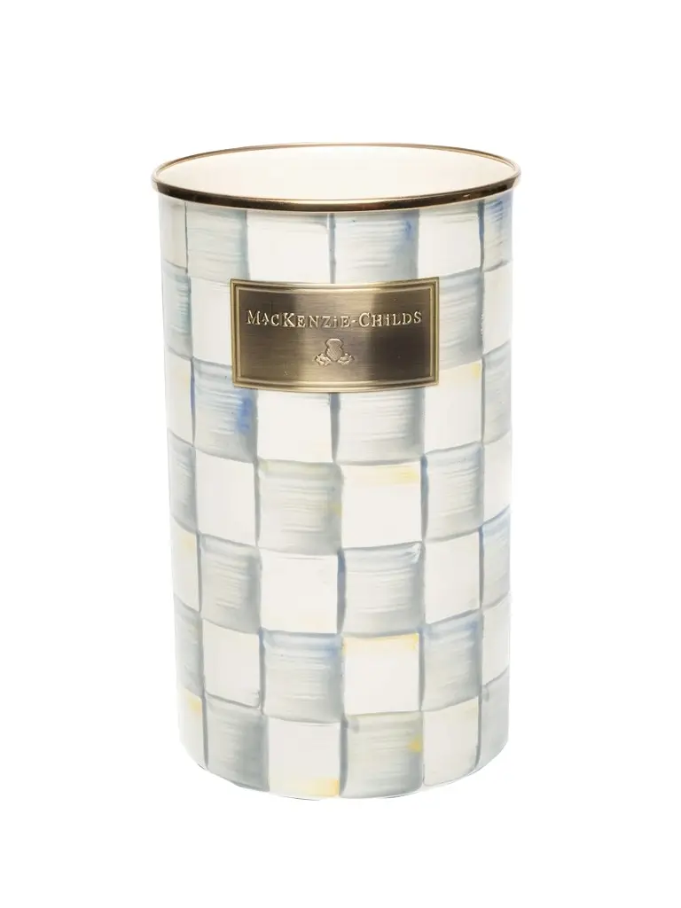 MacKenzie-Childs Sterling Check Enamel Utensil Holder
