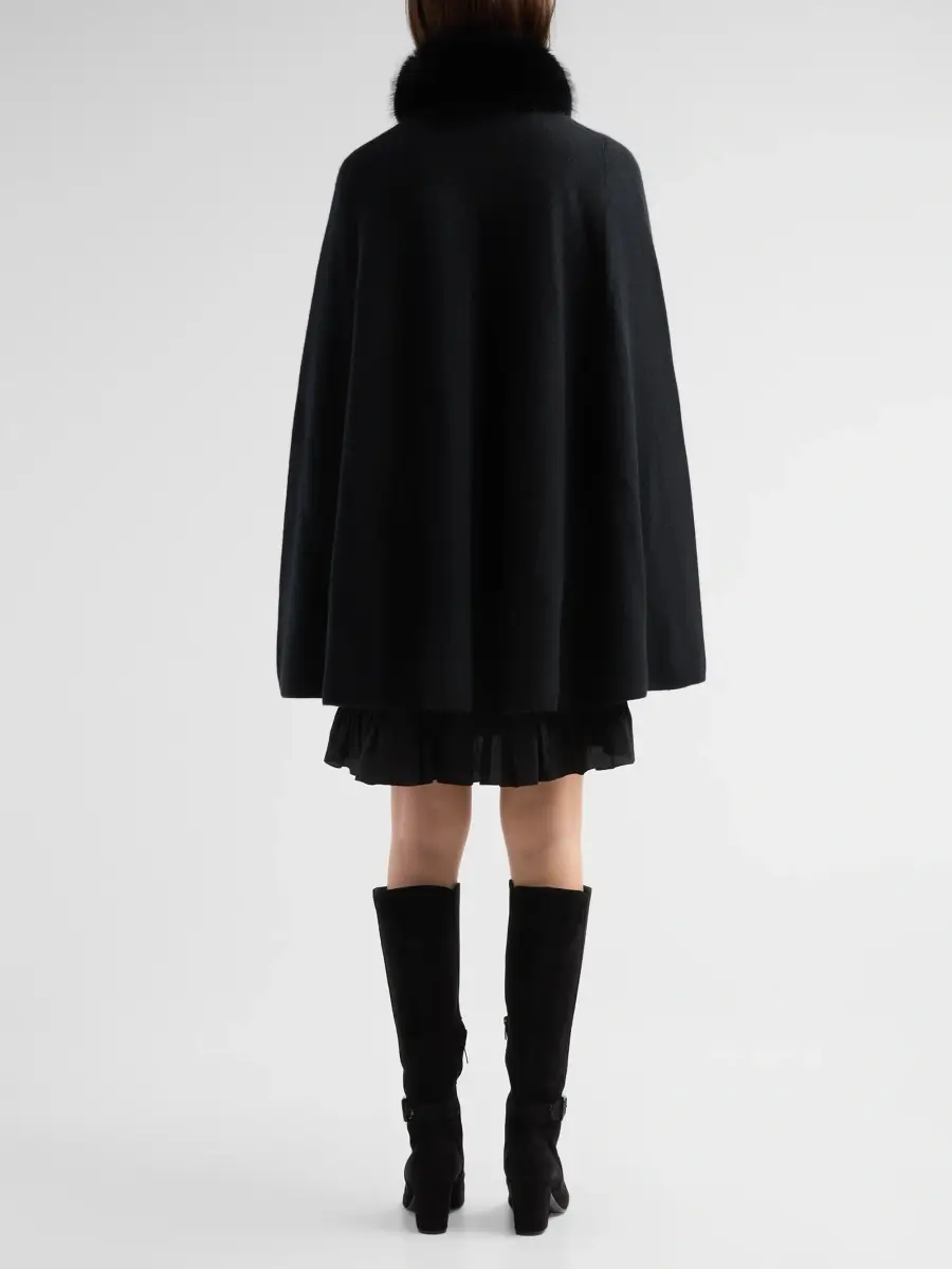 Sofia Cashmere Women's Faux-Fur-Trimmed Wool-Cashmere Poncho | Thumbnail 3 Sofia Cashmere Women's Faux-Fur-Trimmed Wool-Cashmere Poncho | Thumbnail 3