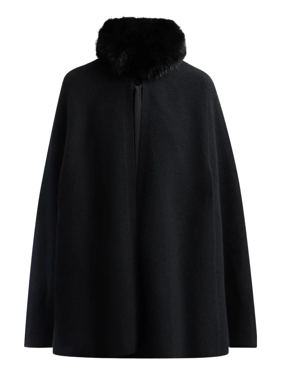 Sofia Cashmere Women's Faux-Fur-Trimmed Wool-Cashmere Poncho