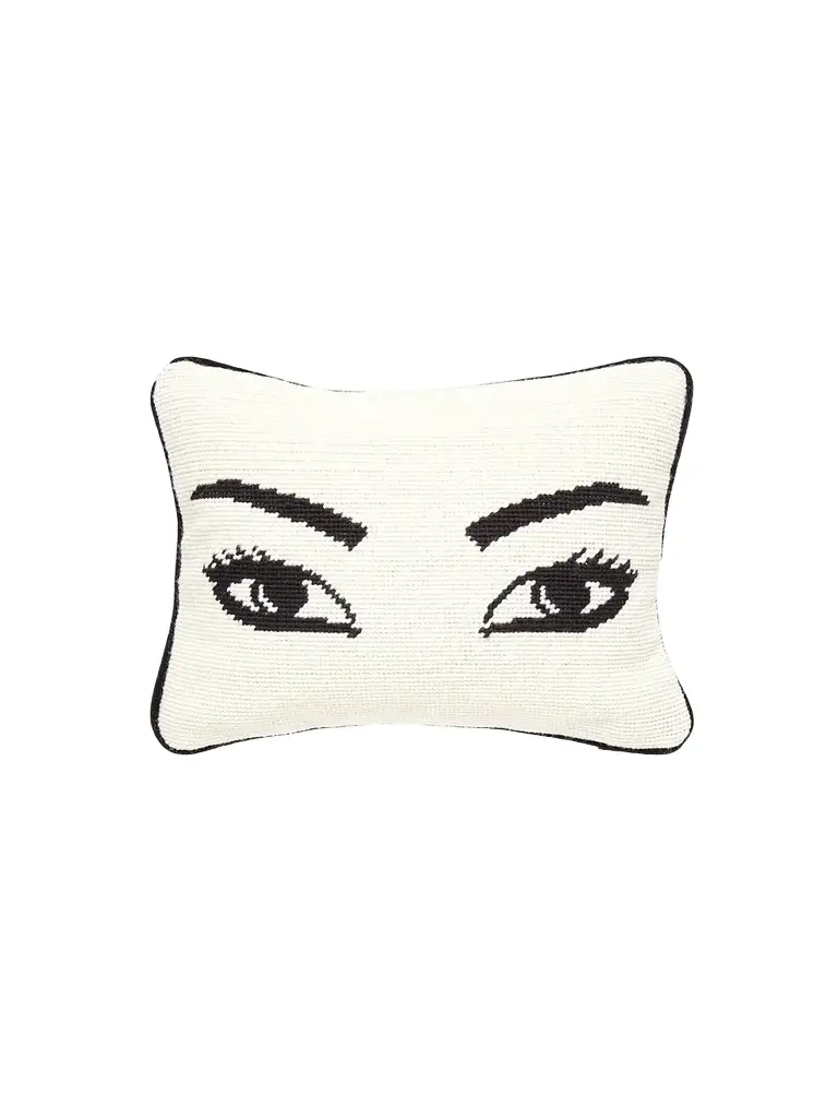 Jonathan Adler Eyes Needlepoint Throw Pillow