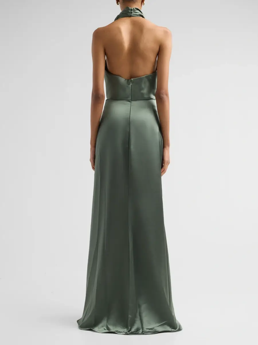 Amsale Women's Satin Halter Gown | Thumbnail 3
