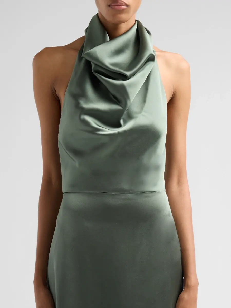 Amsale Women's Satin Halter Gown | Thumbnail 5