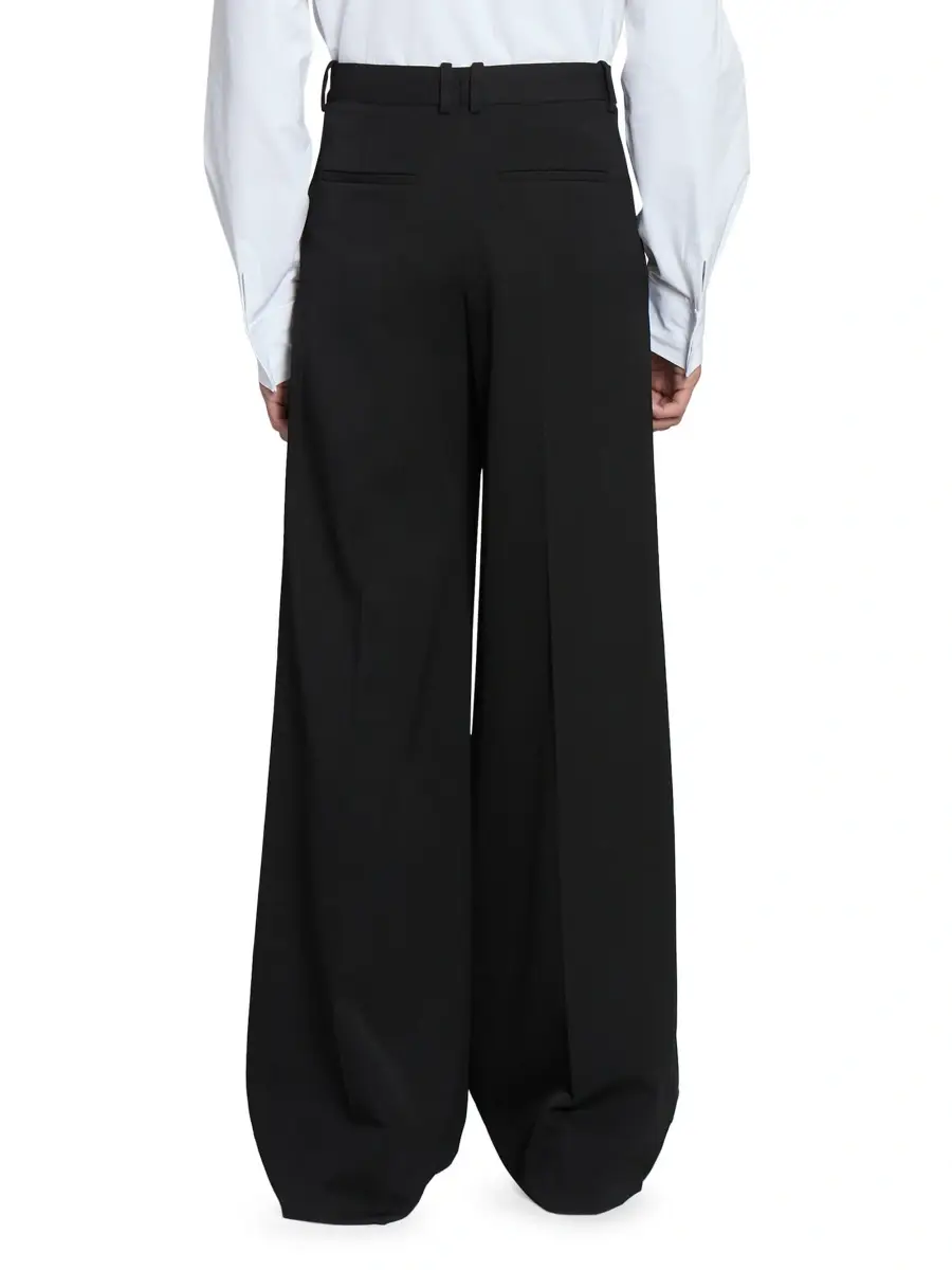 Saint Laurent Men's Wide-Leg Tuxedo Pants in Grain De Poudre | Thumbnail 6