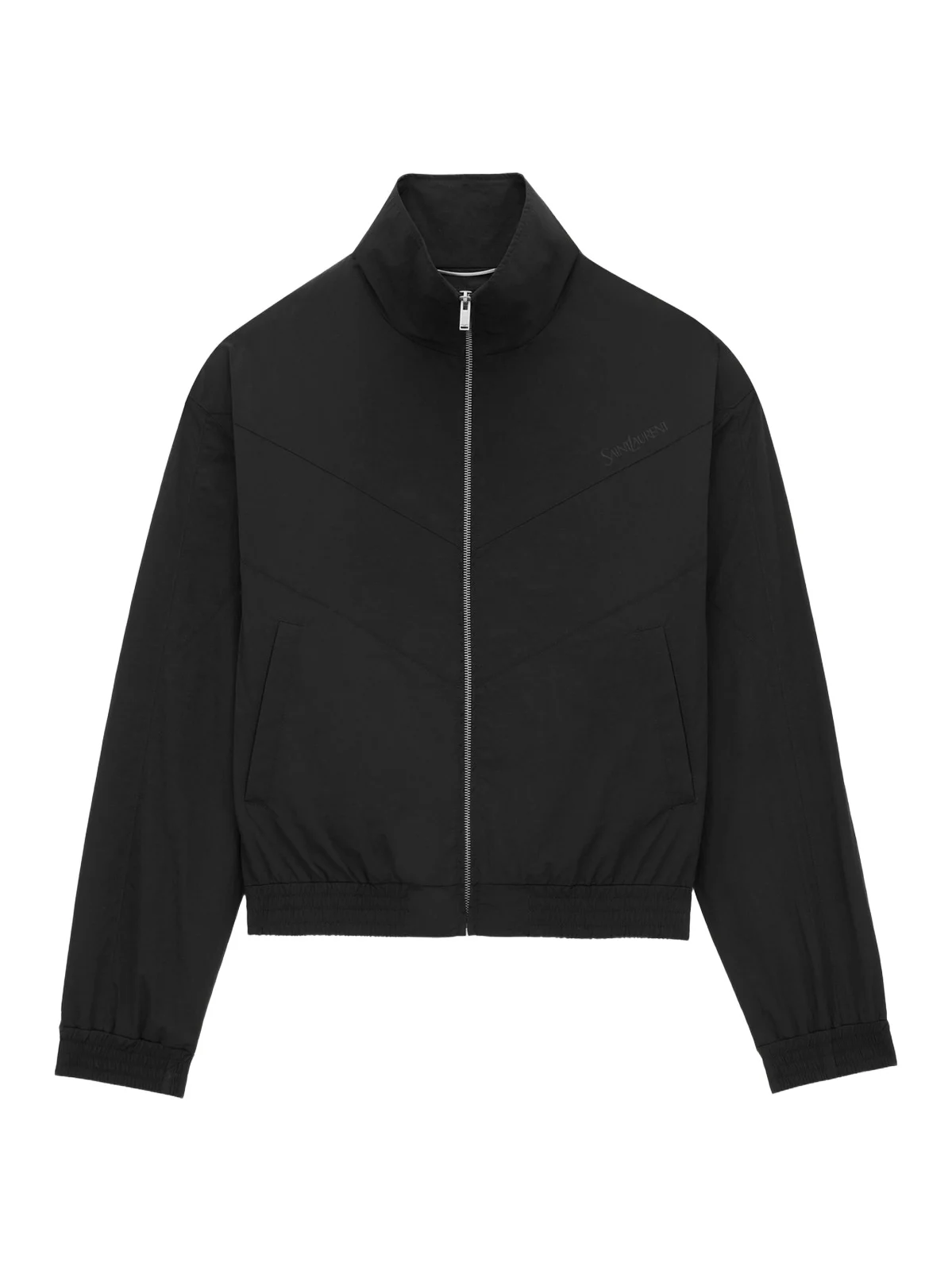 Saint Laurent Men's Blouson Jacket in Crinkled Nylon - Noir