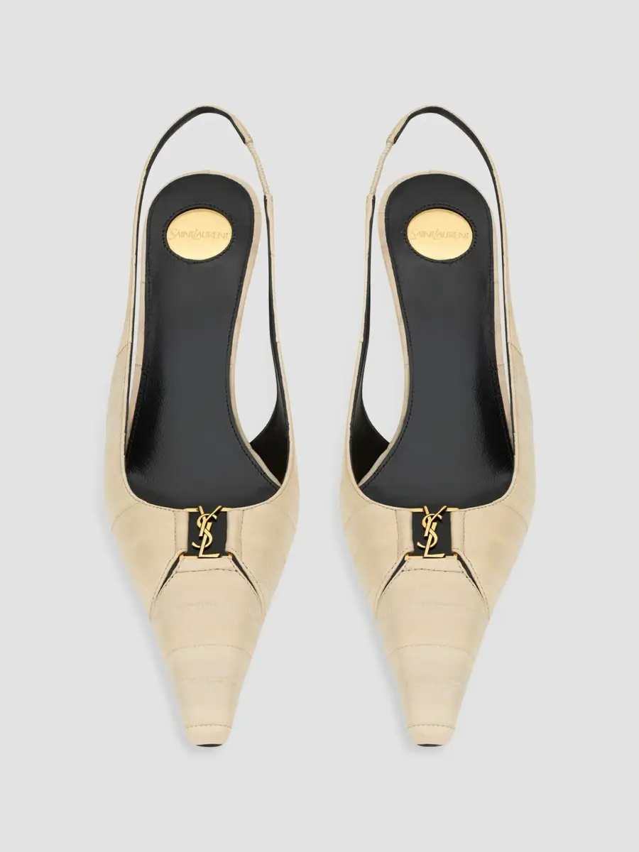 Saint Laurent Women's Babylone Breteuil Slingback Pumps | Thumbnail 3