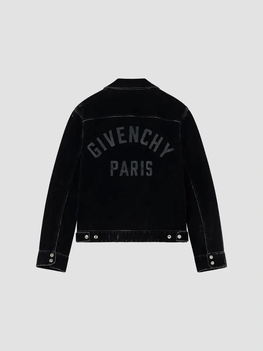 Givenchy Men's Zipped Jacket in Velvet Effect Denim | Thumbnail 2 Givenchy Men's Zipped Jacket in Velvet Effect Denim | Thumbnail 2