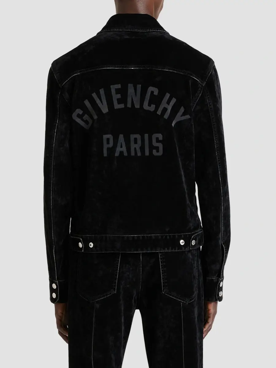 Givenchy Men's Zipped Jacket in Velvet Effect Denim | Thumbnail 4 Givenchy Men's Zipped Jacket in Velvet Effect Denim | Thumbnail 4