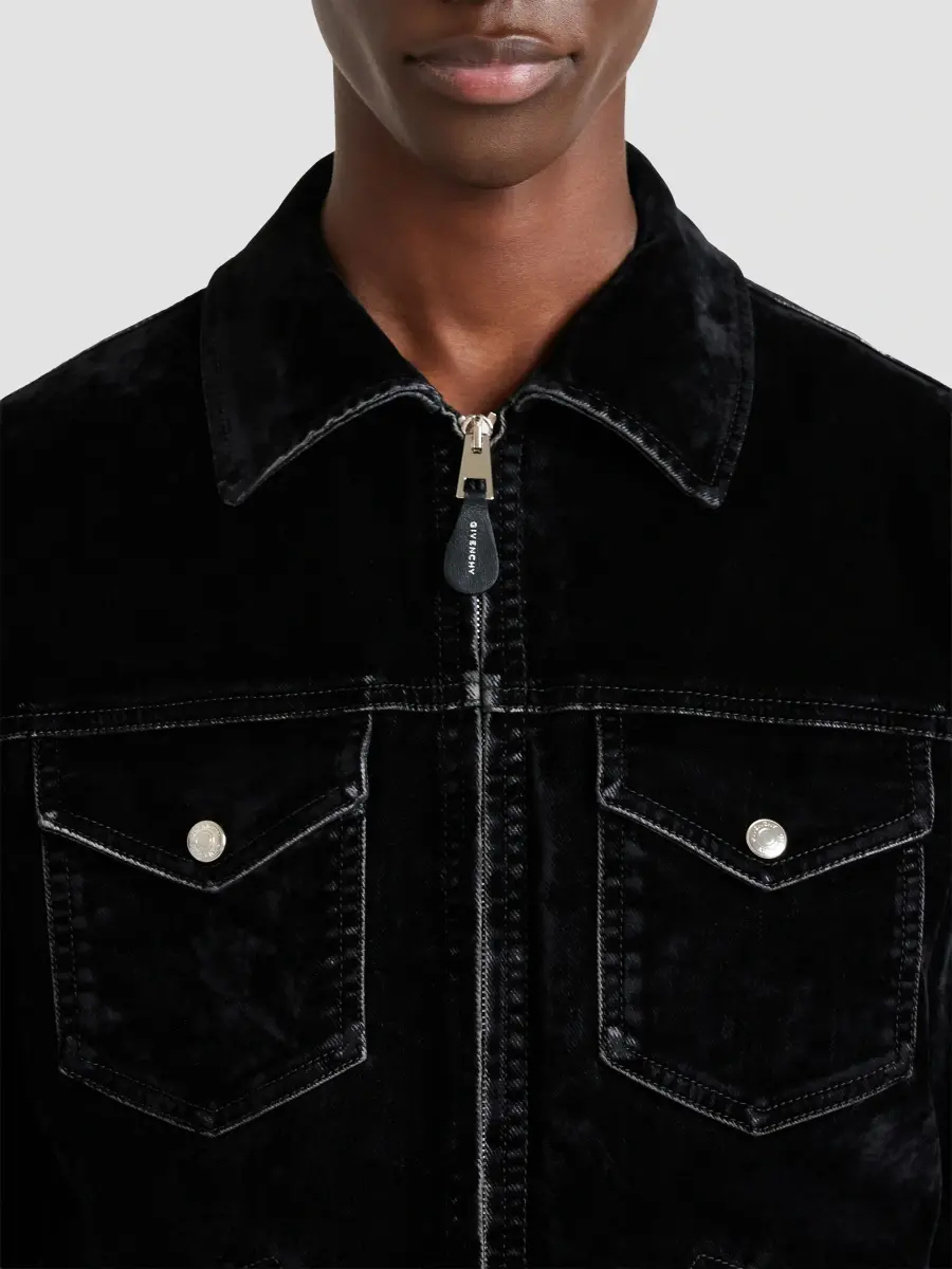 Givenchy Men's Zipped Jacket in Velvet Effect Denim | Thumbnail 5 Givenchy Men's Zipped Jacket in Velvet Effect Denim | Thumbnail 5