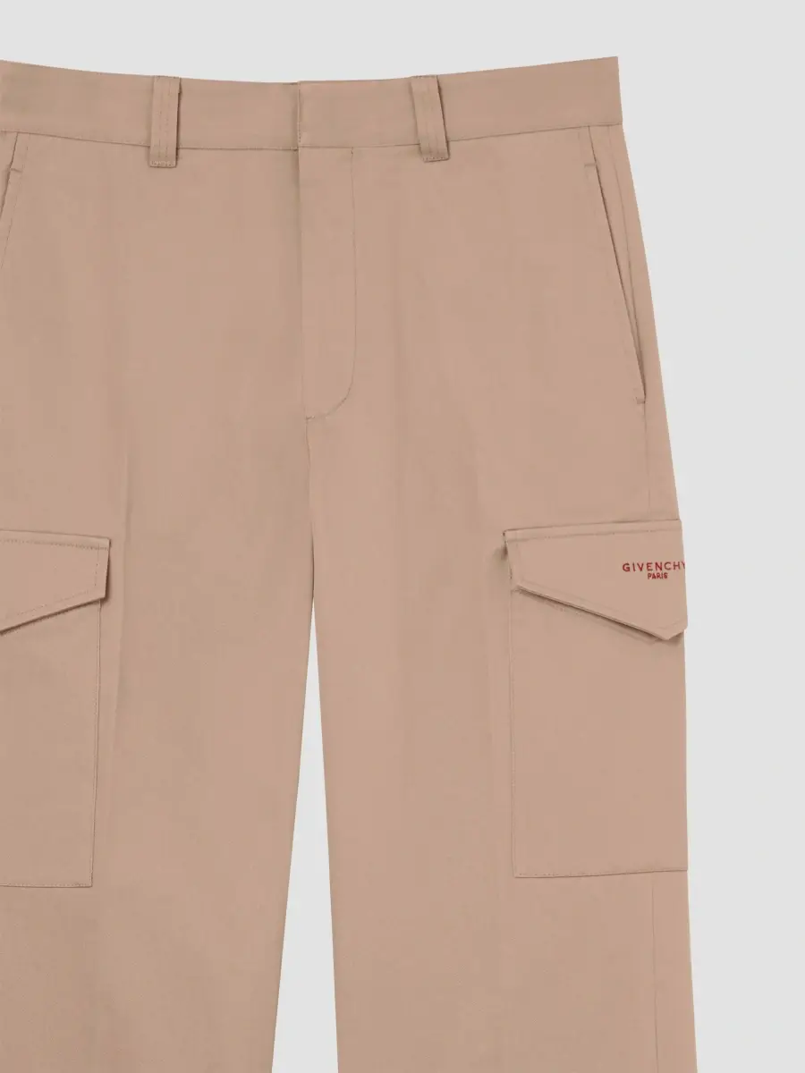 Givenchy Men's Straight Fit Cargo Pants in Cotton - Beige | Thumbnail 6 Givenchy Men's Straight Fit Cargo Pants in Cotton - Beige | Thumbnail 6