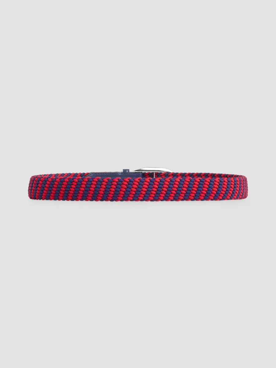 Givenchy Men's Pinch Bicolor Braided Belt in Webbing - Navy Red | Thumbnail 3