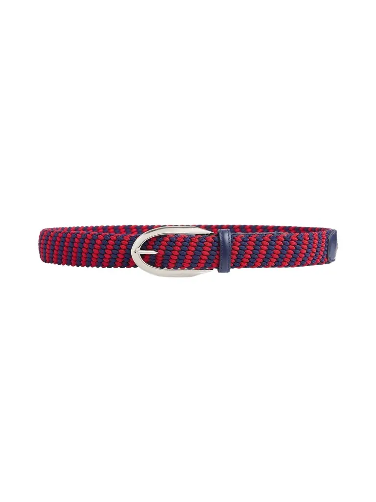 Givenchy Men's Pinch Bicolor Braided Belt in Webbing - Navy Red
