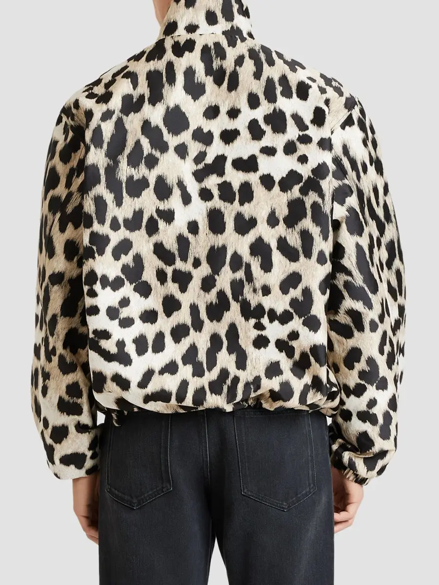 Givenchy Men's Couture Seam Windbreaker in Leopard Jacquard - Multicolored | Thumbnail 6