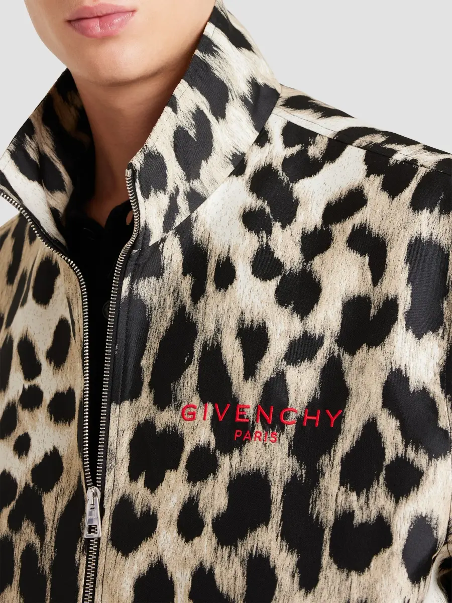 Givenchy Men's Couture Seam Windbreaker in Leopard Jacquard - Multicolored | Thumbnail 7