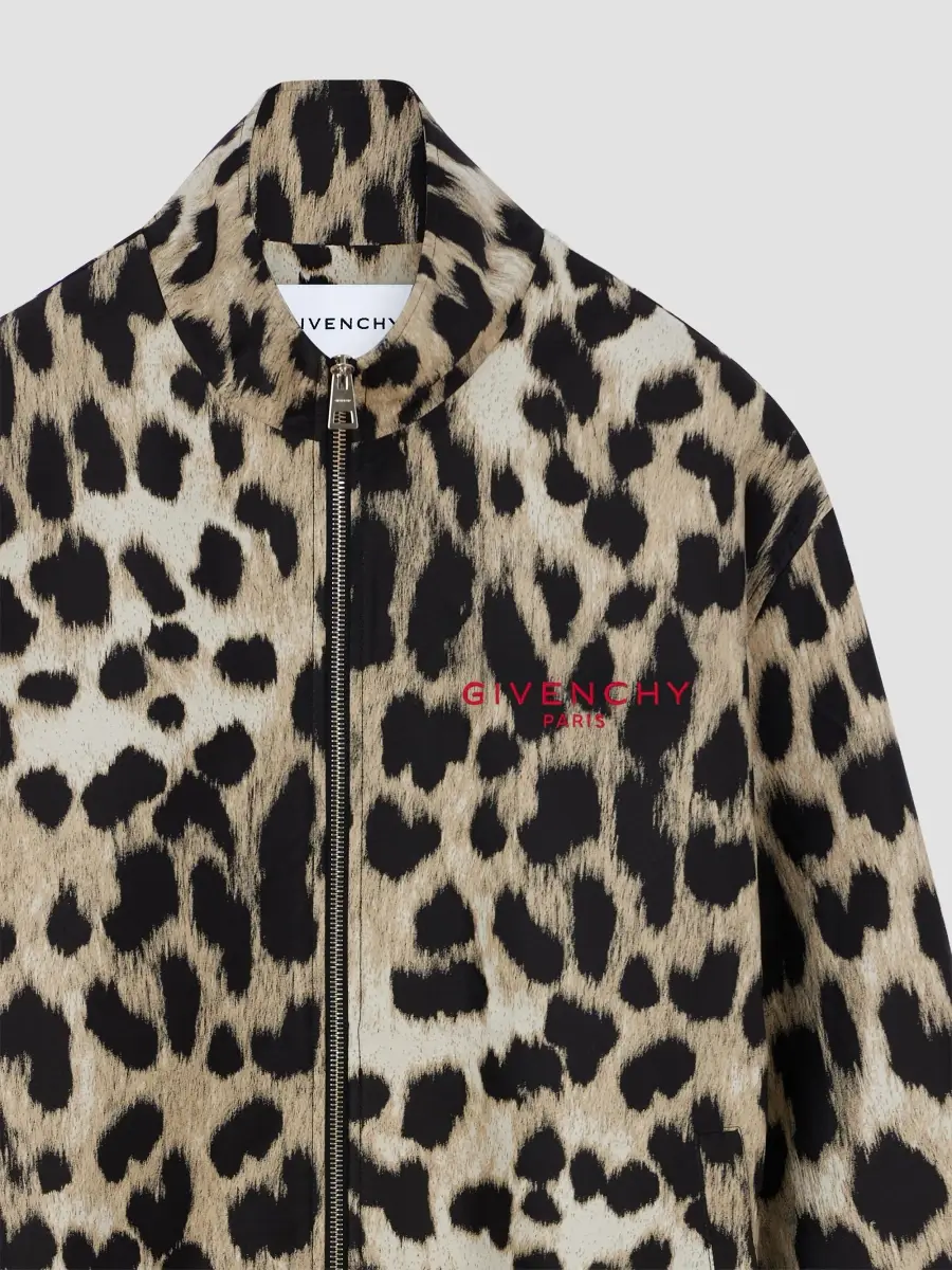 Givenchy Men's Couture Seam Windbreaker in Leopard Jacquard - Multicolored | Thumbnail 8