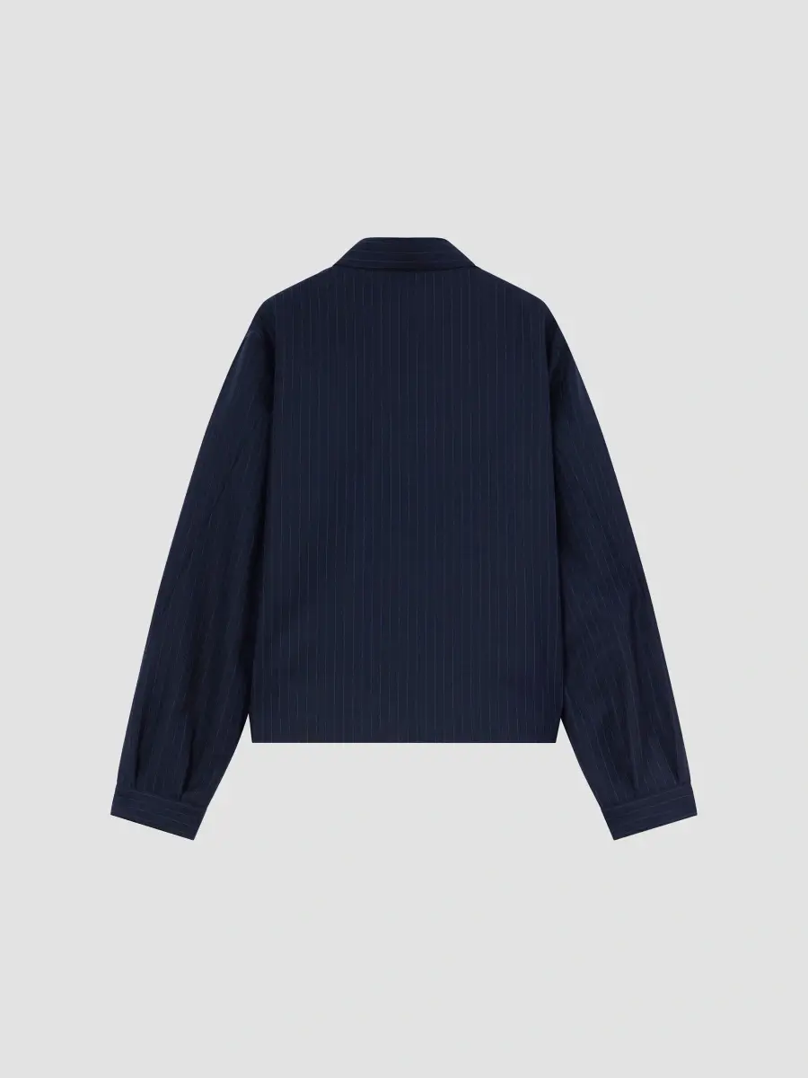Givenchy Men's Couture Seam Zipped Striped Blouson Jacket in Wool - Navy Blue | Thumbnail 3 Givenchy Men's Couture Seam Zipped Striped Blouson Jacket in Wool - Navy Blue | Thumbnail 3