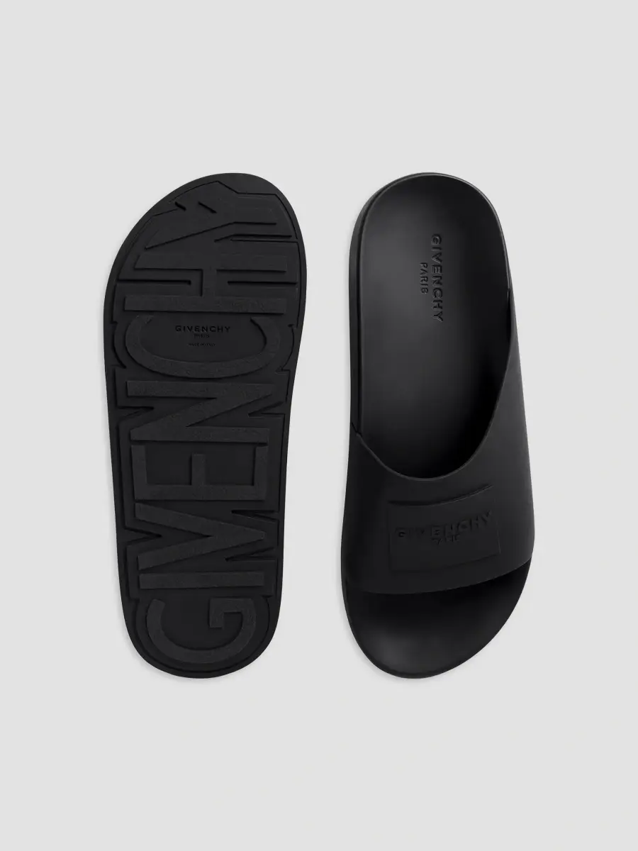 Givenchy Men's Label Slide Mules in Rubber - Black | Thumbnail 3 Givenchy Men's Label Slide Mules in Rubber - Black | Thumbnail 3