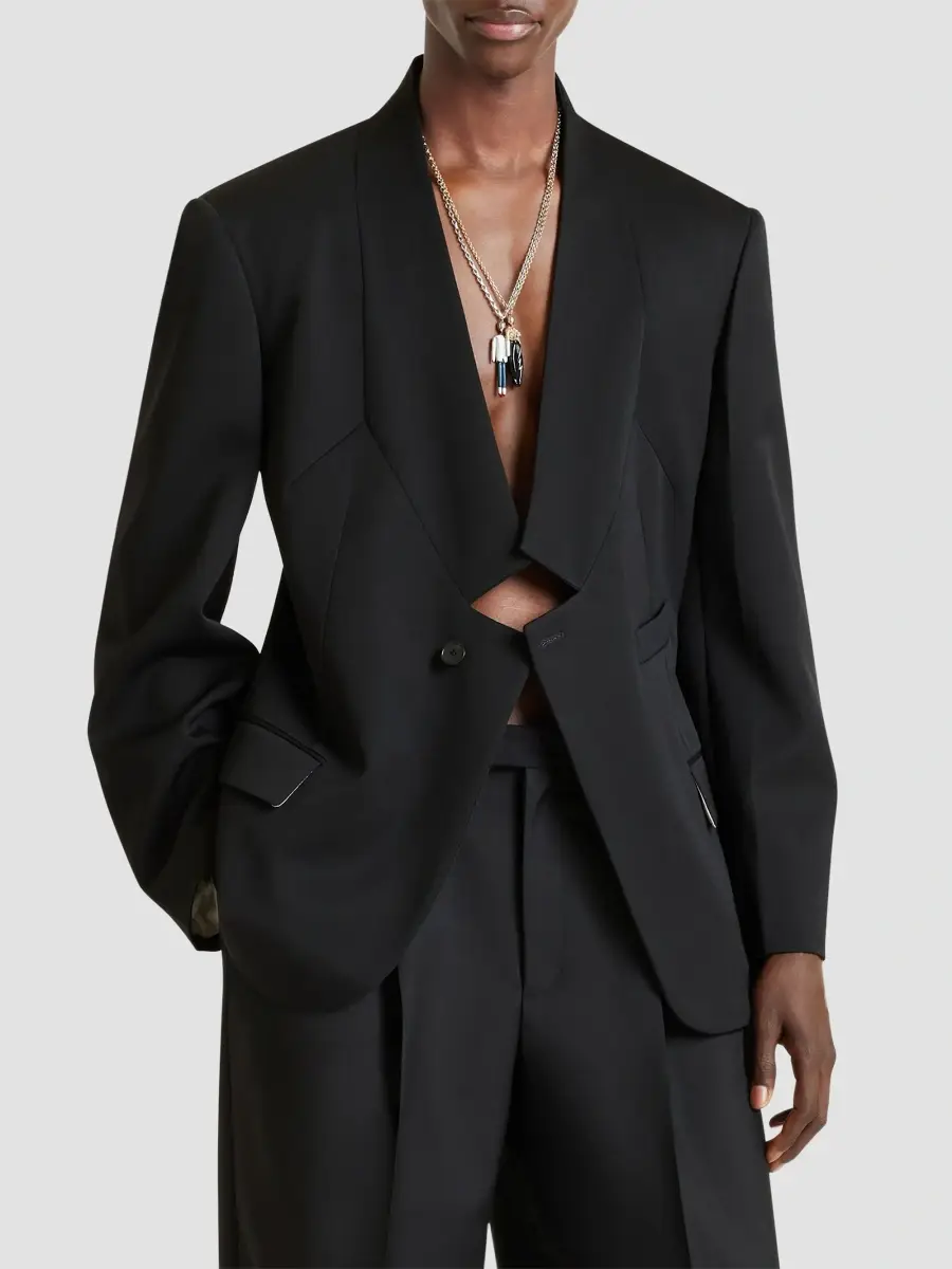 Givenchy Men's Jacket in Wool with Dropping Collar - Black | Thumbnail 5 Givenchy Men's Jacket in Wool with Dropping Collar - Black | Thumbnail 5