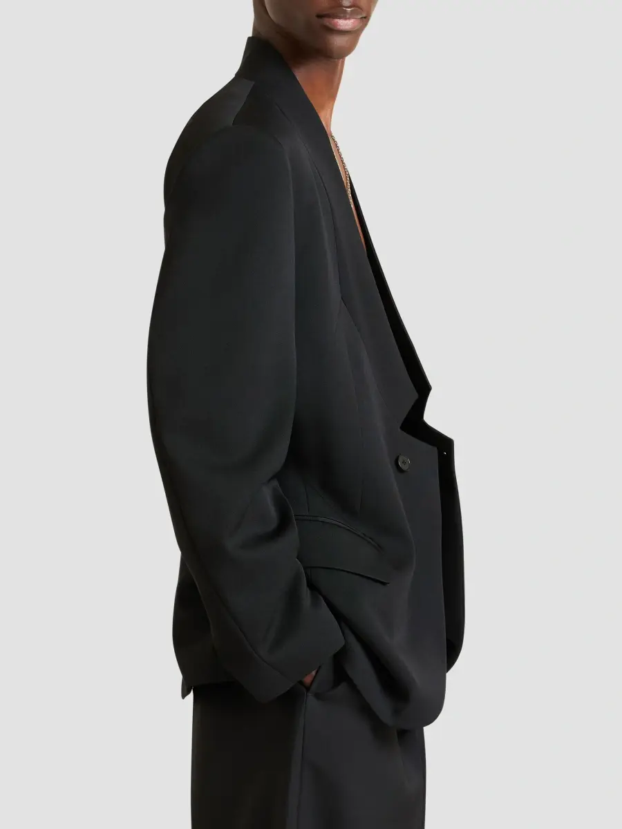 Givenchy Men's Jacket in Wool with Dropping Collar - Black | Thumbnail 6 Givenchy Men's Jacket in Wool with Dropping Collar - Black | Thumbnail 6