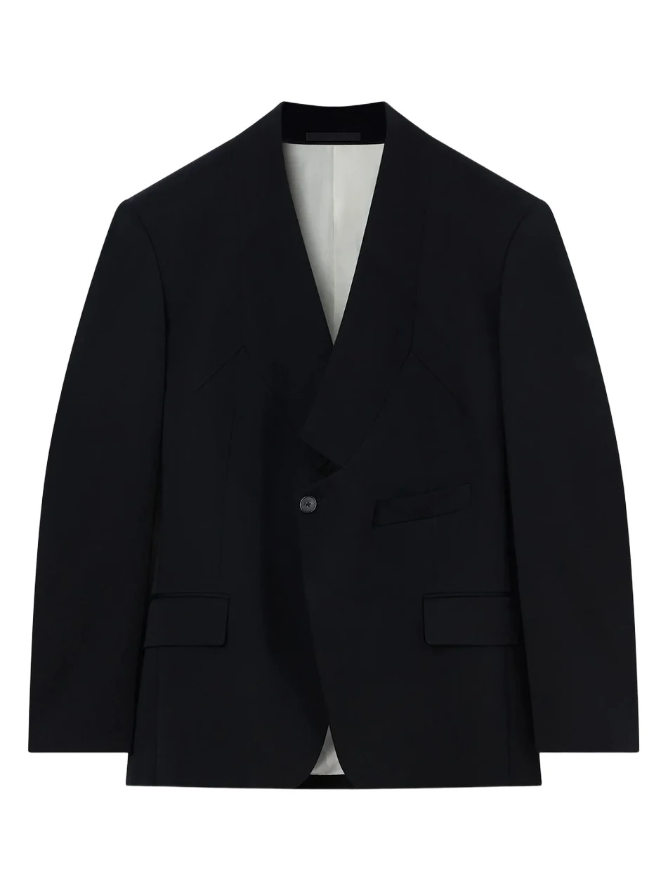 Givenchy Men's Jacket in Wool with Dropping Collar - Black | Thumbnail 1 Givenchy Men's Jacket in Wool with Dropping Collar - Black | Thumbnail 1