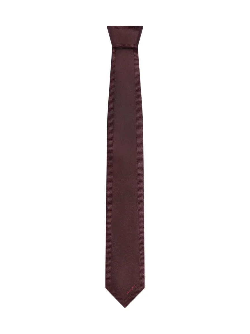 Givenchy Men's Tie in Silk with Jacquard Detail - Burgundy