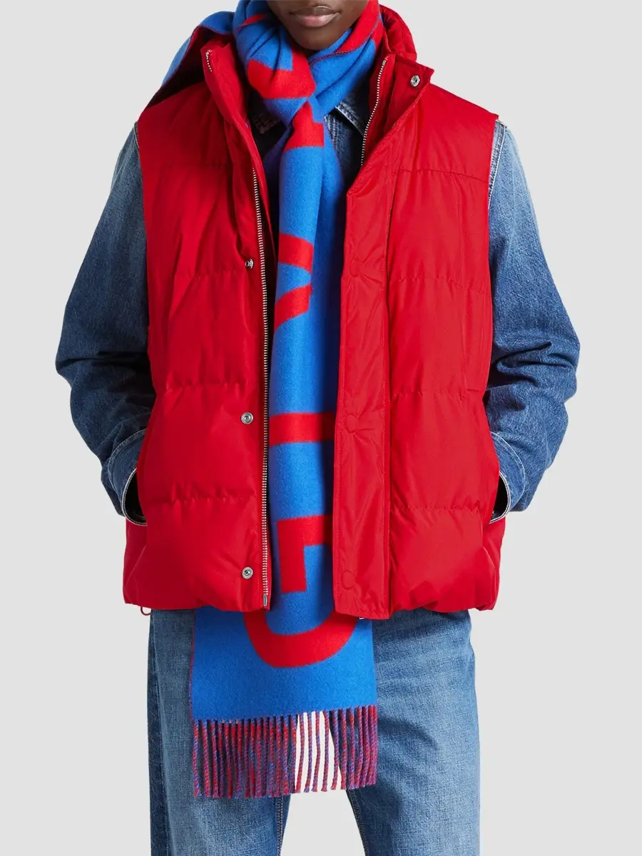 Givenchy Men's Sleeveless Gilet with Embroidery - Poppy Red | Thumbnail 4 Givenchy Men's Sleeveless Gilet with Embroidery - Poppy Red | Thumbnail 4