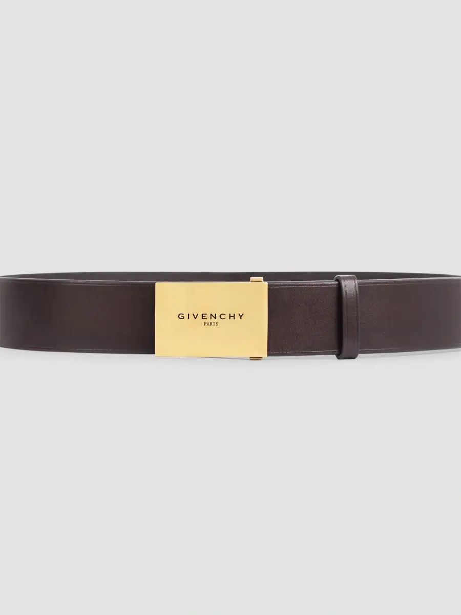 Givenchy Men's Label Reversible Belt in Leather - Ebony Brown | Thumbnail 4 Givenchy Men's Label Reversible Belt in Leather - Ebony Brown | Thumbnail 4
