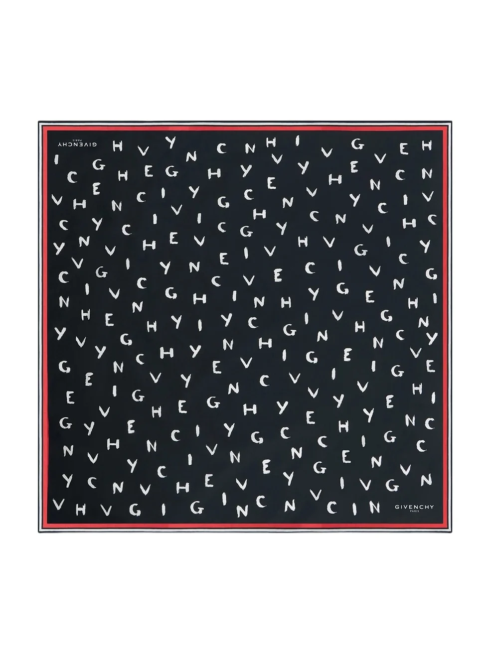 Givenchy Men's Brushed Small Square Scarf in Cotton - Black
