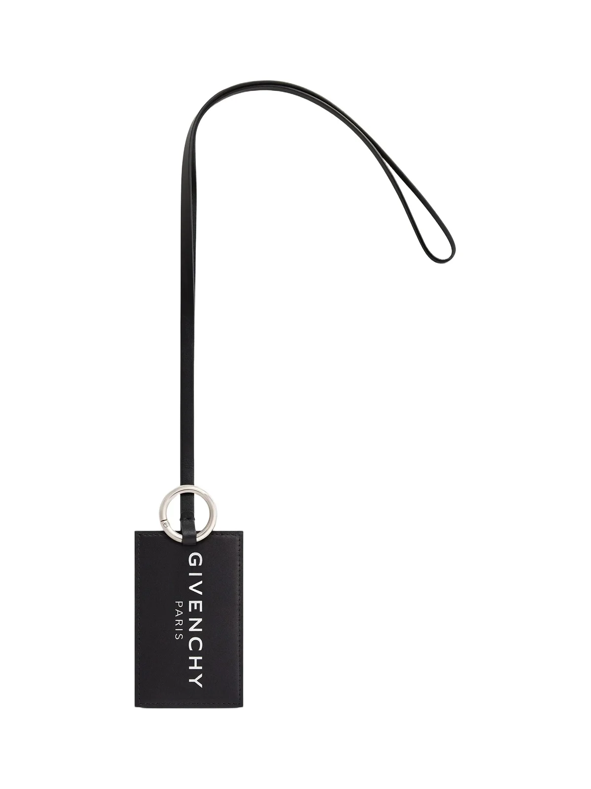 Givenchy Men's Label Credit Card Key Ring in Jacquard Effect Leather