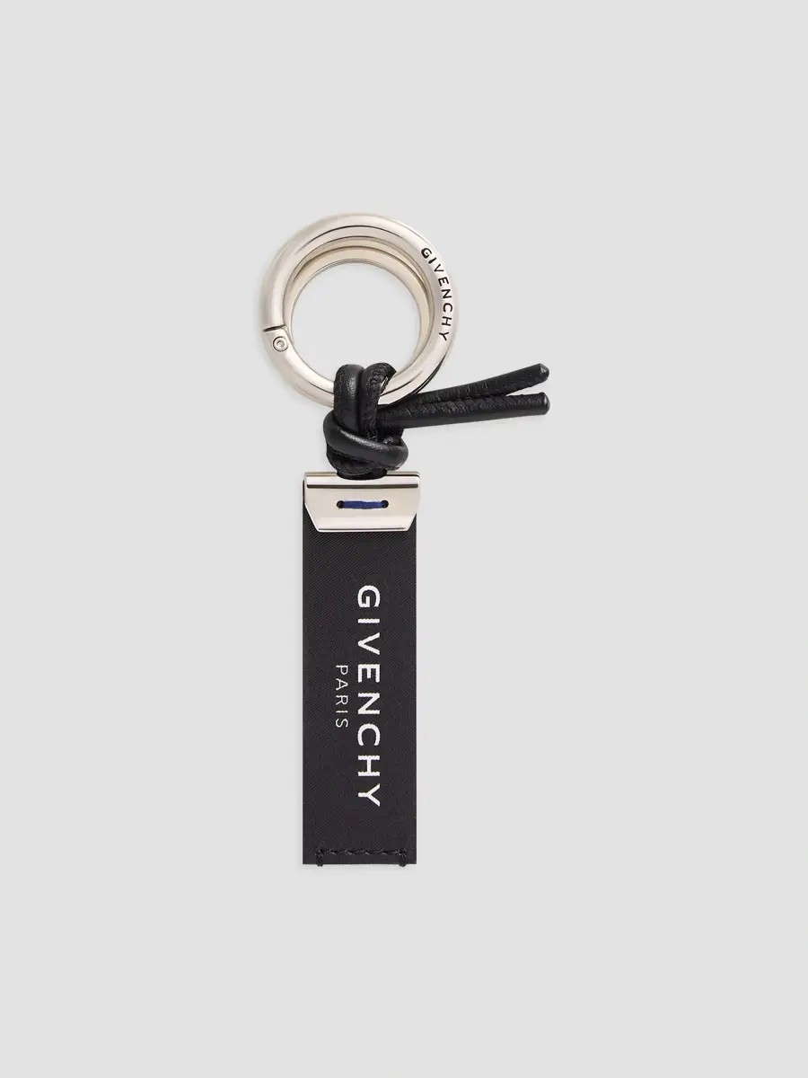 Givenchy Men's Label Key Ring in Jacquard Effect Leather | Thumbnail 2 Givenchy Men's Label Key Ring in Jacquard Effect Leather | Thumbnail 2