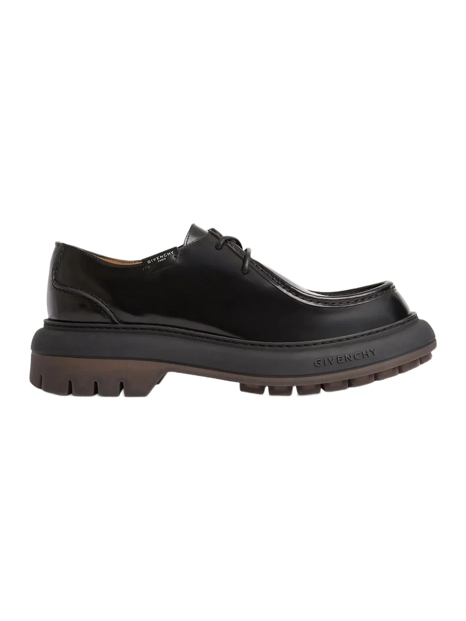 Givenchy Men's Cargo Derbies in Brushed Leather - Black