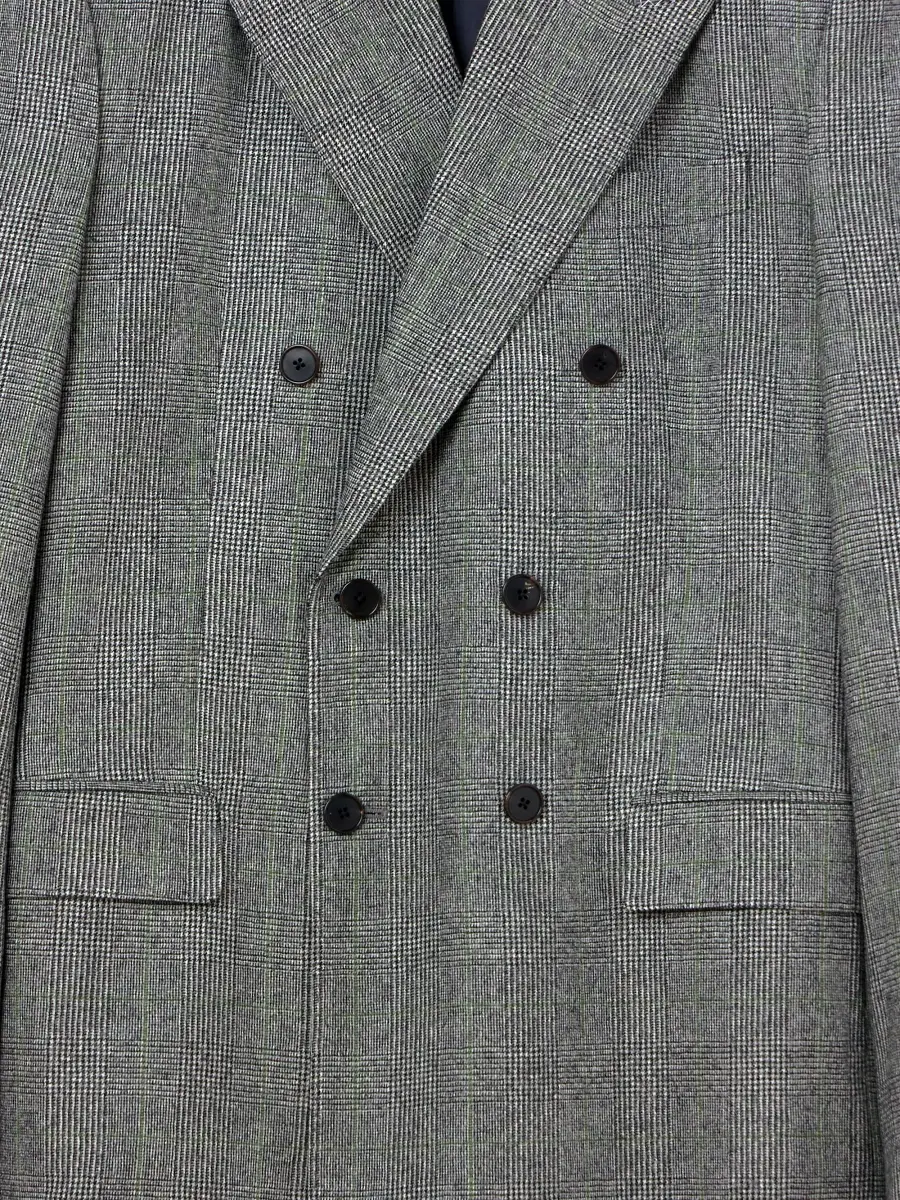 Givenchy Men's Double-Breasted Fitted Checked Jacket in Wool - Grey | Thumbnail 7 Givenchy Men's Double-Breasted Fitted Checked Jacket in Wool - Grey | Thumbnail 7