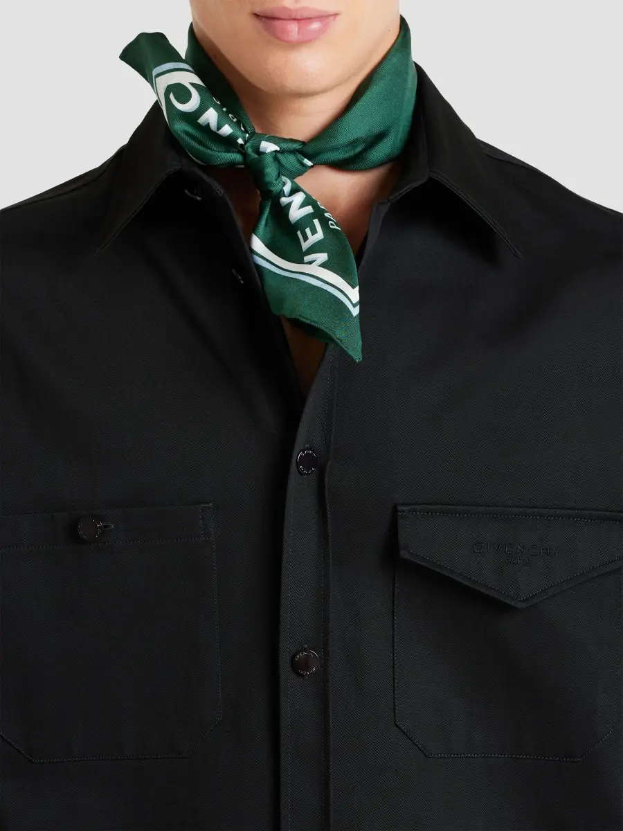 Givenchy Men's Shadow Square in Silk - Bottle Green | Thumbnail 2 Givenchy Men's Shadow Square in Silk - Bottle Green | Thumbnail 2