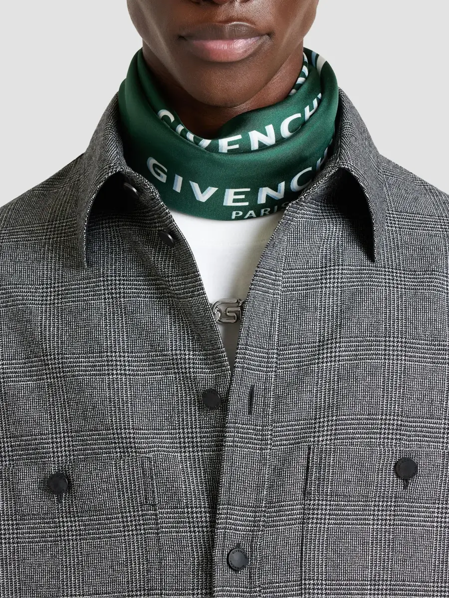 Givenchy Men's Shadow Square in Silk - Bottle Green | Thumbnail 3 Givenchy Men's Shadow Square in Silk - Bottle Green | Thumbnail 3