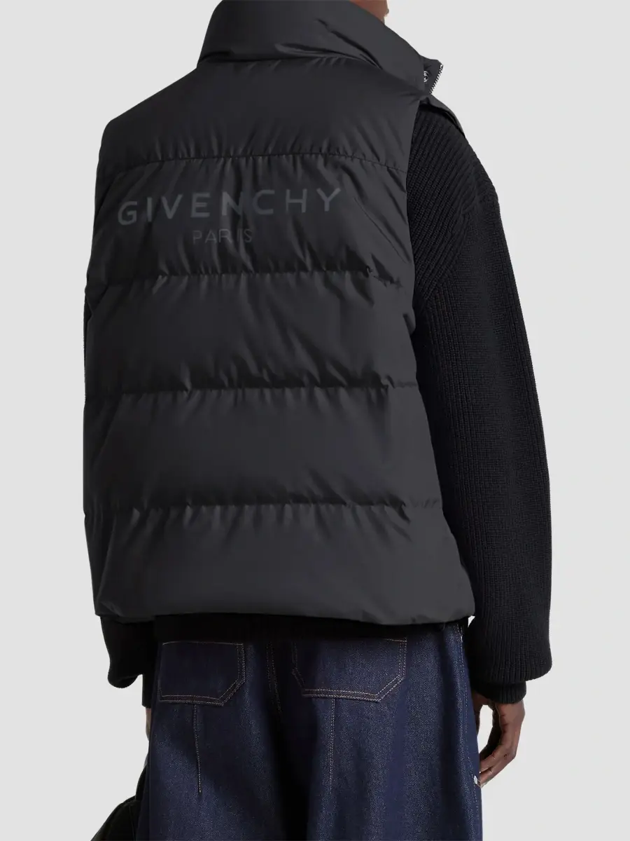 Givenchy Men's Sleeveless Gilet with Embroidery - Black | Thumbnail 3 Givenchy Men's Sleeveless Gilet with Embroidery - Black | Thumbnail 3