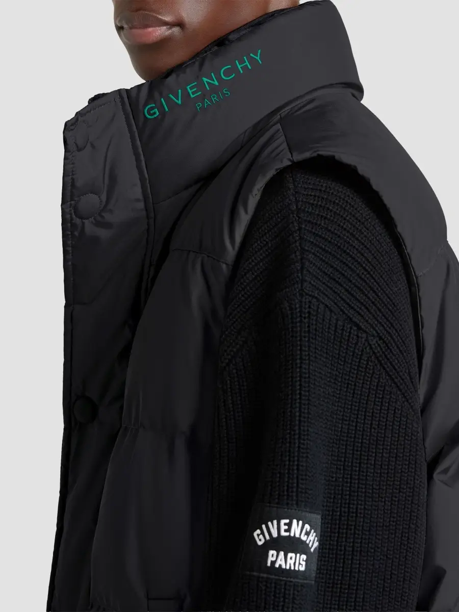 Givenchy Men's Sleeveless Gilet with Embroidery - Black | Thumbnail 4 Givenchy Men's Sleeveless Gilet with Embroidery - Black | Thumbnail 4