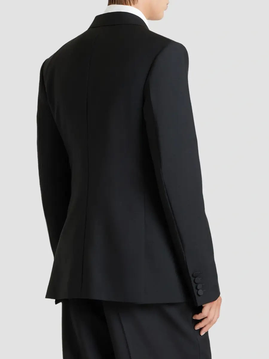 Givenchy Men's Double-Breasted Fitted Jacket in Wool and Mohair - Black | Thumbnail 6 Givenchy Men's Double-Breasted Fitted Jacket in Wool and Mohair - Black | Thumbnail 6