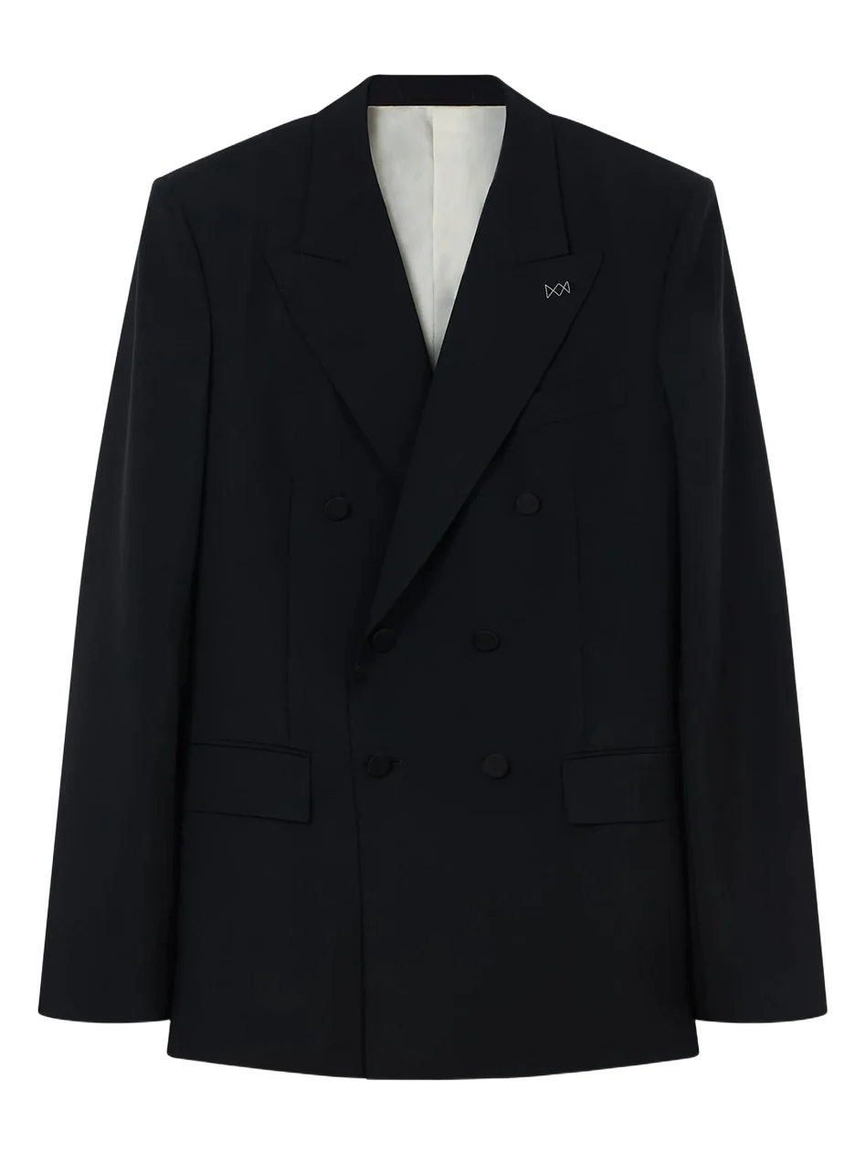 Givenchy Men's Double-Breasted Fitted Jacket in Wool and Mohair - Black