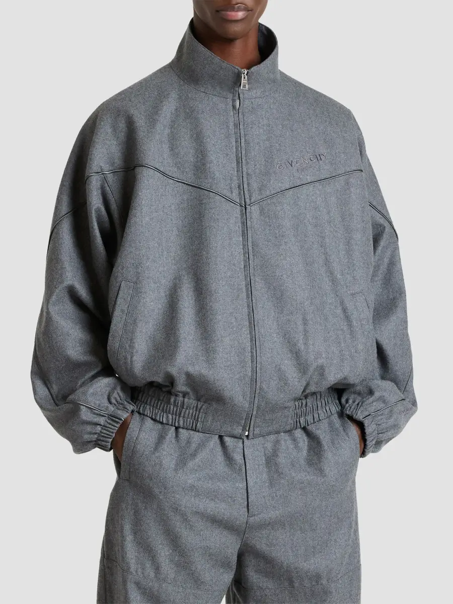 Givenchy Men's Couture Seam Track Jacket in Flannel - Grey Mix | Thumbnail 4