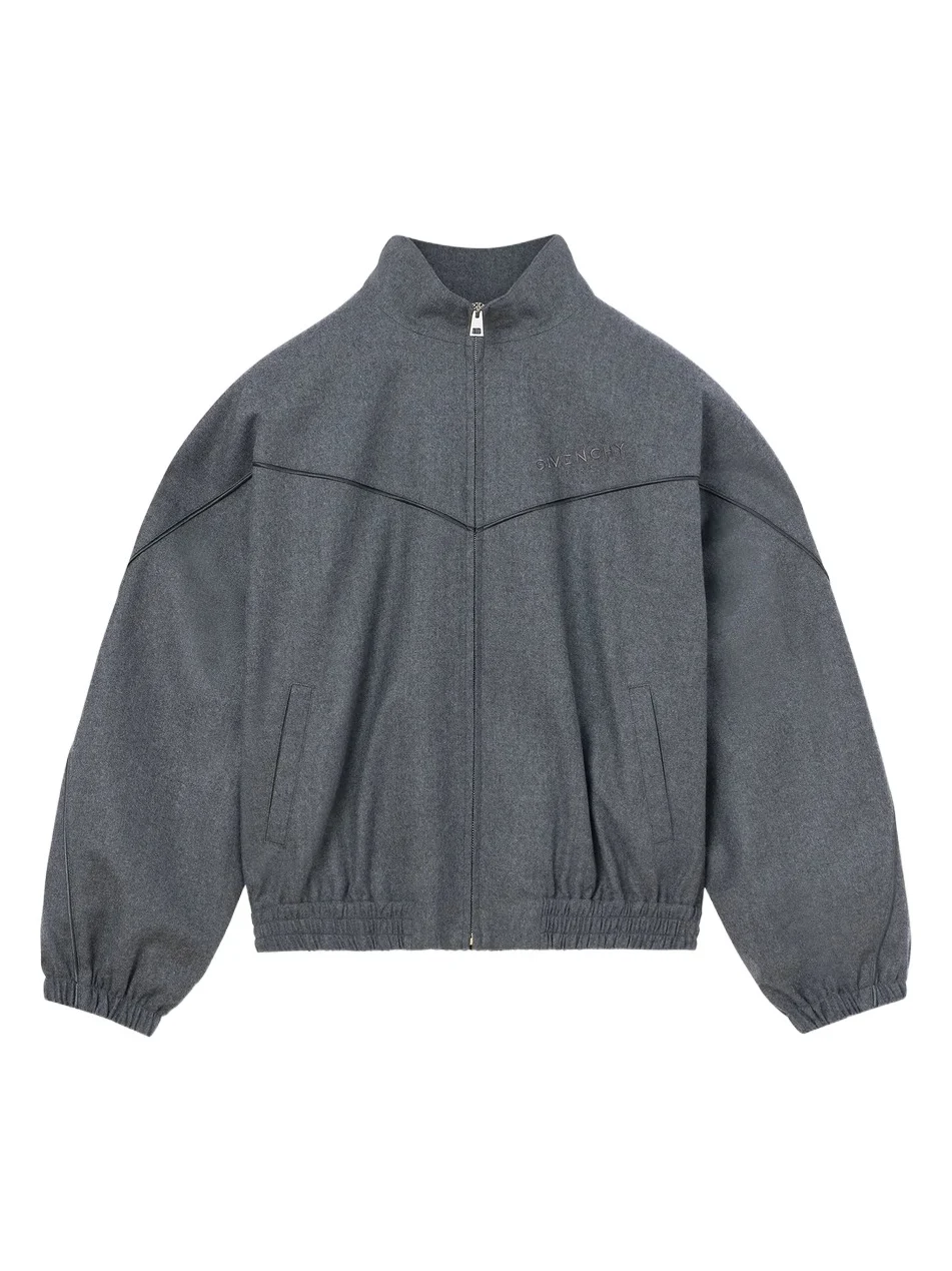 Men's Couture Seam Track Jacket in Flannel - Grey Mix