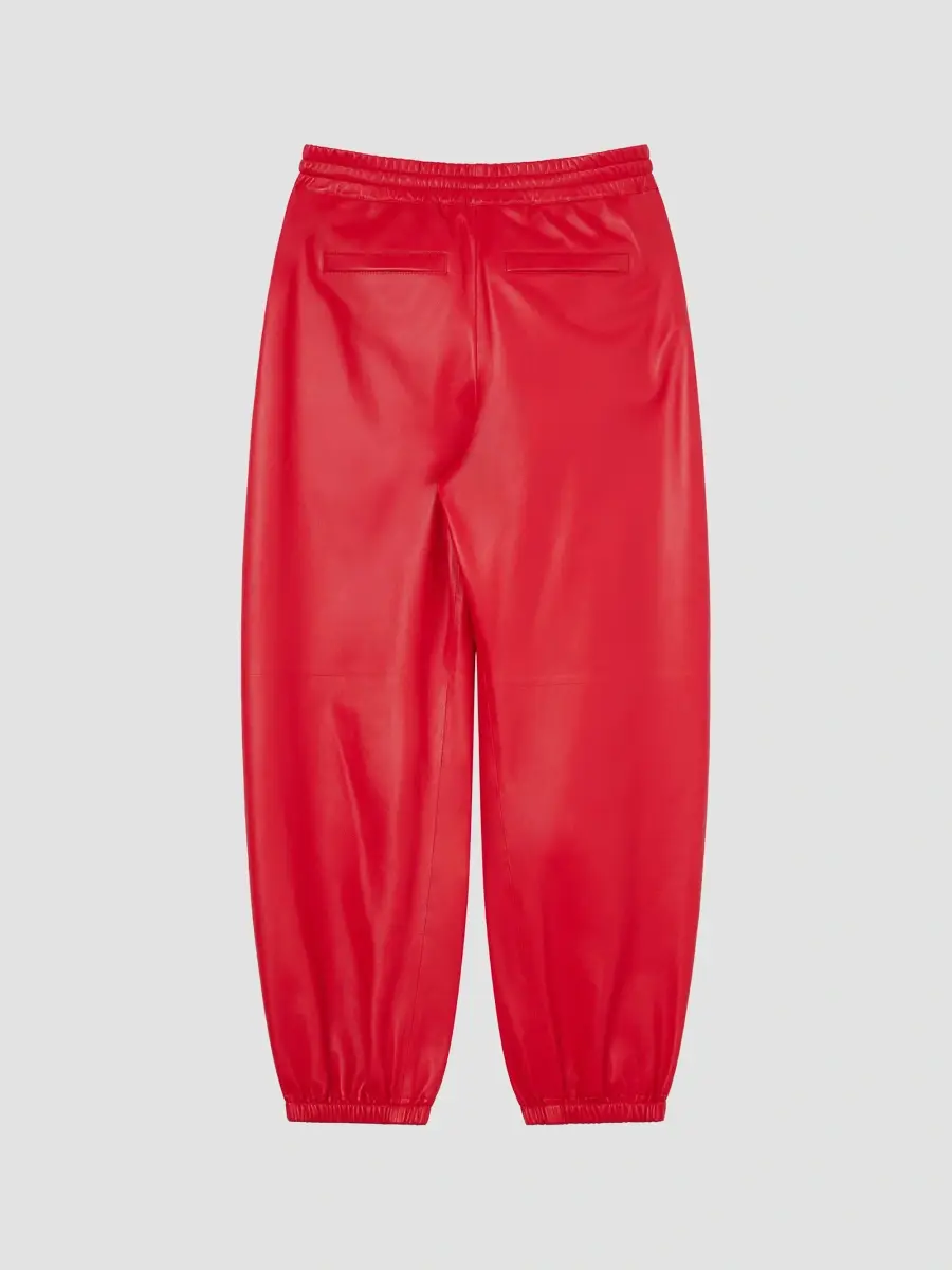 Givenchy Men's Couture Seam Jogger Pants in Nappa Leather - Poppy Red | Thumbnail 3 Givenchy Men's Couture Seam Jogger Pants in Nappa Leather - Poppy Red | Thumbnail 3