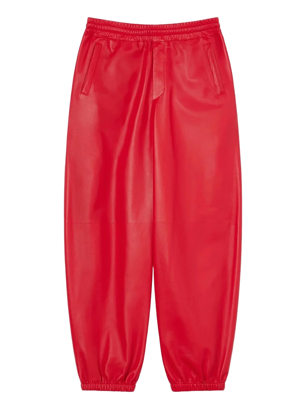 Givenchy Men's Couture Seam Jogger Pants in Nappa Leather - Poppy Red